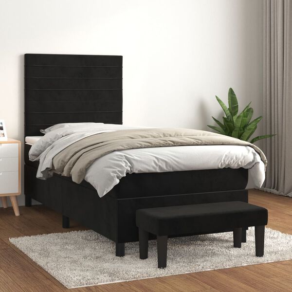 vidaXL &Kappa;&rho;&epsilon;&beta;ά&tau;&iota; Boxspring &mu;&epsilon; &Sigma;&tau;&rho;ώ&mu;&alpha; &Mu;&alpha;ύ&rho;&omicron; 80 x 200 &epsilon;&kappa;. &Beta;&epsilon;&lambda;&omicron;ύ&delta;&iota;&nu;&omicron;