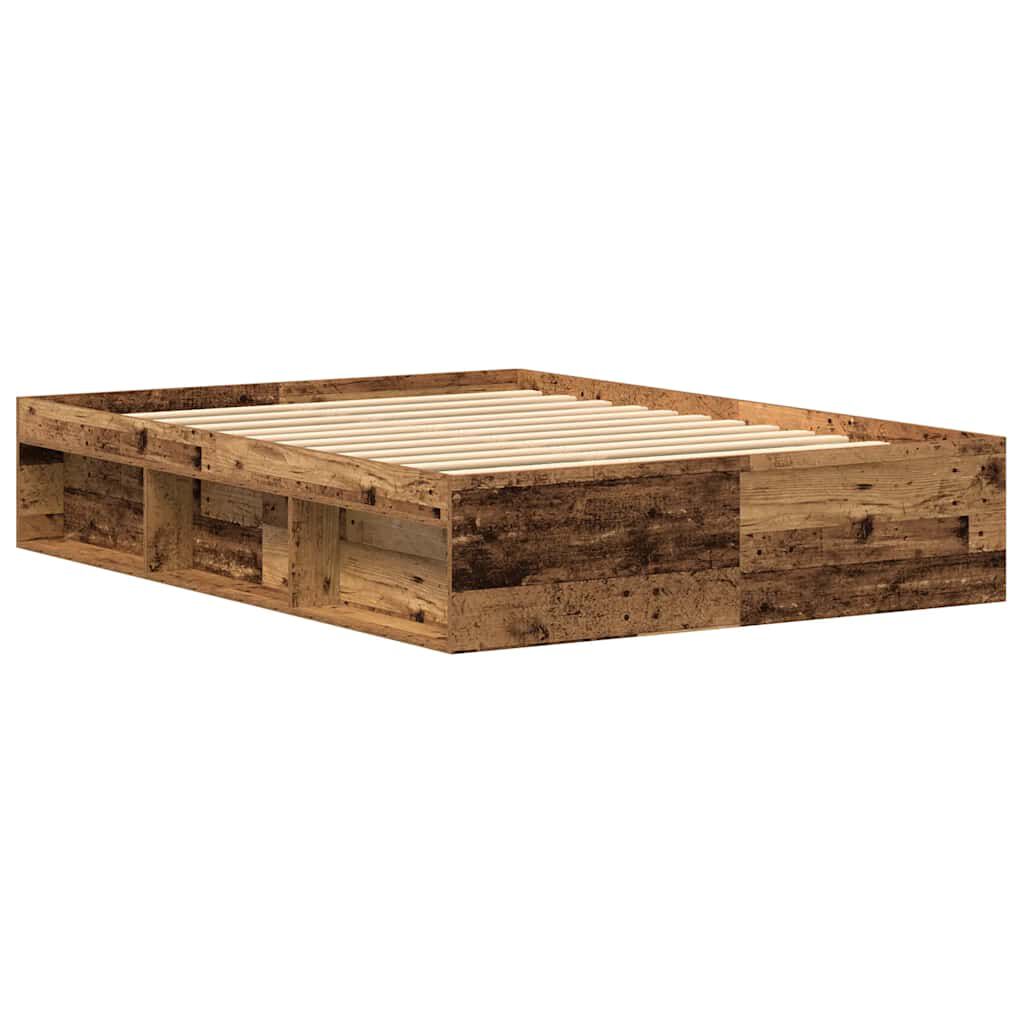 vidaXL Πλαίσιο κρεβατιού χωρίς στρώμα 135x190 εκ. Επεξεργασμένο Ξύλο