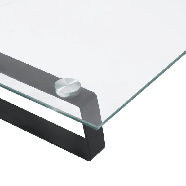 vidaXL Βάση Οθόνης Μαύρη 80x35x8 εκ. από Ψημένο Γυαλί και Μέταλλο