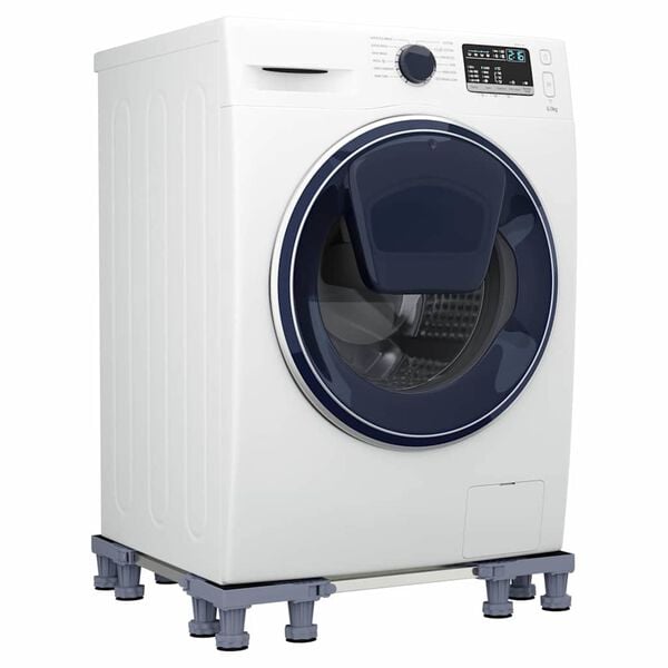 vidaXL Βάση Πλυντηρίου Γκρι 67 x 67 x 12 εκ Μέταλλο