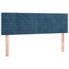 vidaXL Κρεβάτι Boxspring με Στρώμα Σκούρο Μπλε 140x200 εκ. Βελούδινο
