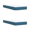 vidaXL Κρεβάτι Boxspring με Στρώμα Μπλε 200x200 εκ. Βελούδινο