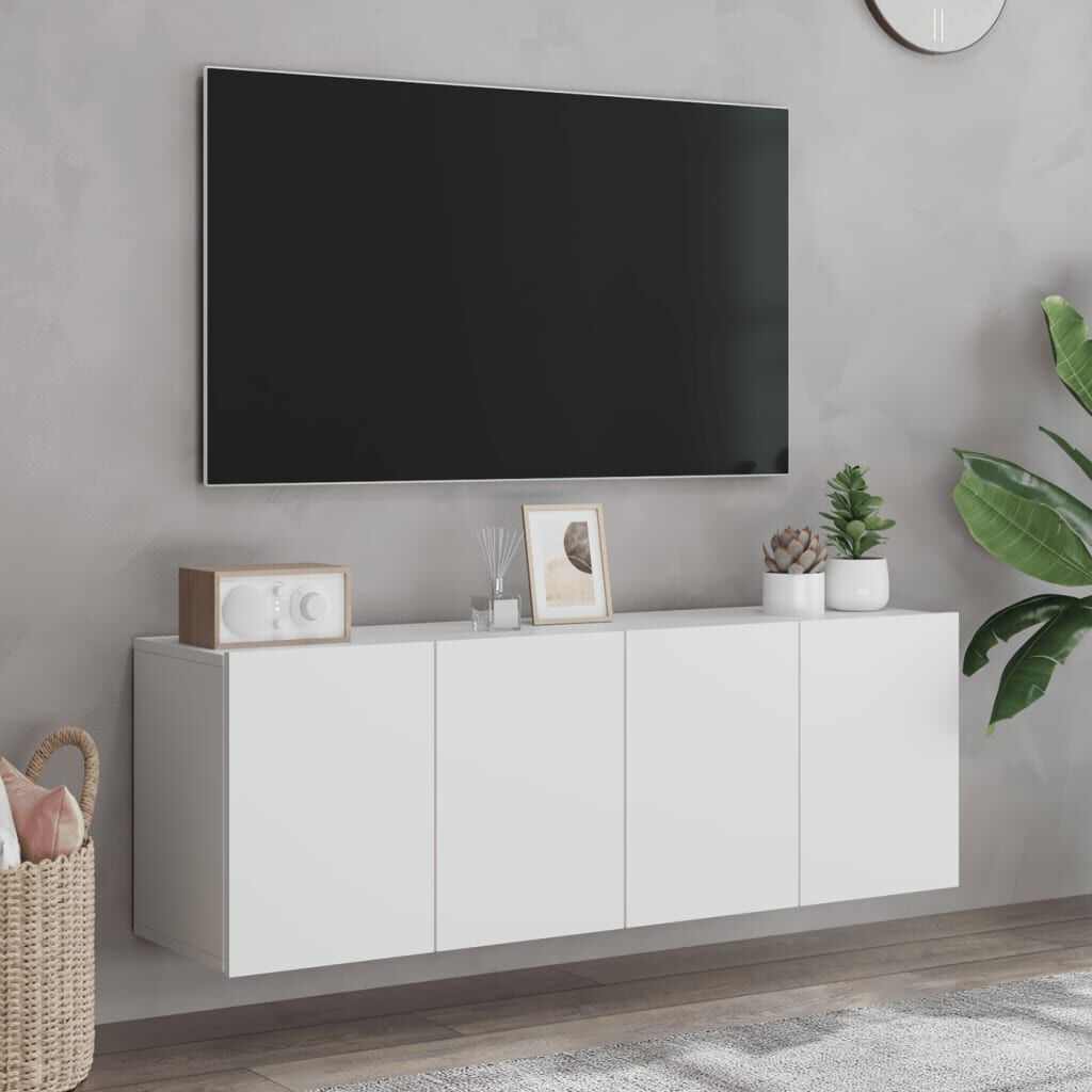 vidaXL Έπιπλα Τοίχου Τηλεόρασης 2 Τεμ. Λευκά 60 x 30 x 41 εκ.
