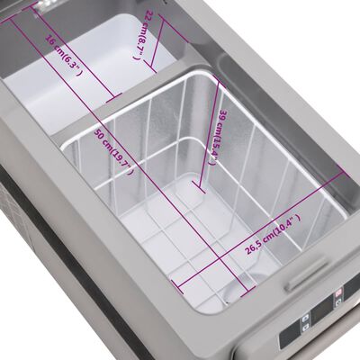 vidaXL Ψυγείο με Λαβή & Προσαρμογέα Μαύρο / Γκρι 55 Λ. από PP & PE