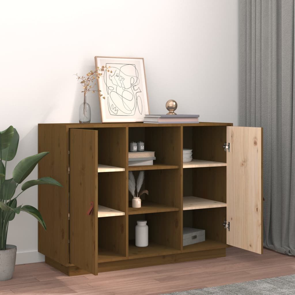 vidaXL Ντουλάπι Καφέ Μελί 100 x 4 x 75 εκ. από Μασίφ Ξύλο Πεύκου