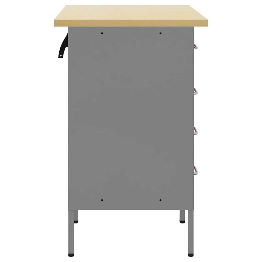 vidaXL Ντουλάπα Εργασίας 2 pcs Κόκκινο και Γκρίζο 100 x 55 x 85 εκ.