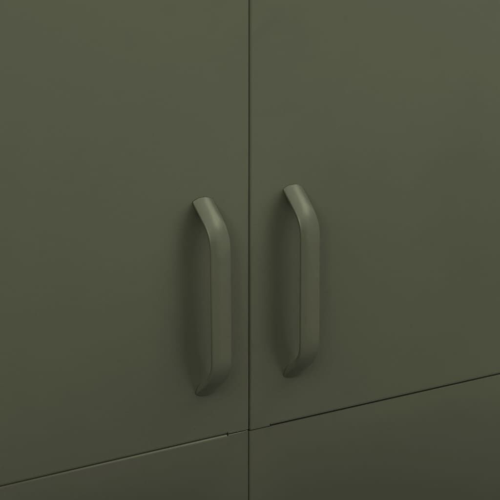 vidaXL Ντουλάπα Πράσινο Λαδί 90 x 50 x 180 εκ. από Ατσάλι