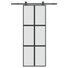 vidaXL Συρόμενη πόρτα με σετ υλικού 76x205 cm από γυαλί&Αλουμίνιο