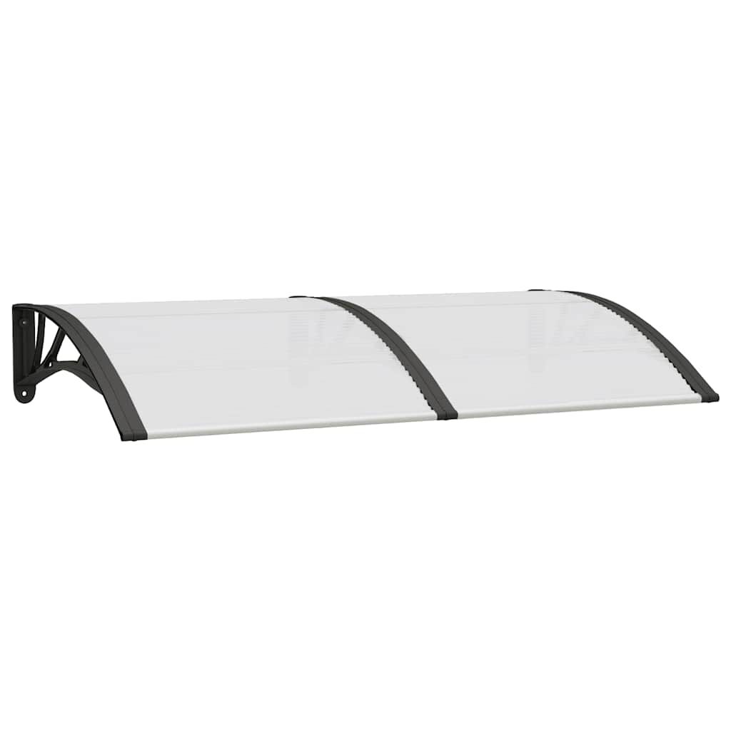 vidaXL Στέγαστρο Πόρτας Μαύρο & Διαφανές 150 x 75 εκ από Πολυκαρβονικό
