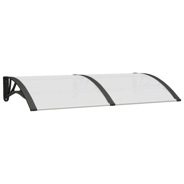vidaXL Στέγαστρο Πόρτας Μαύρο & Διαφανές 150 x 75 εκ από Πολυκαρβονικό