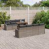 vidaXL Σετ Καναπέ Κήπου με αποθήκευση 9 pcs Γκρι Πολυ ράταν