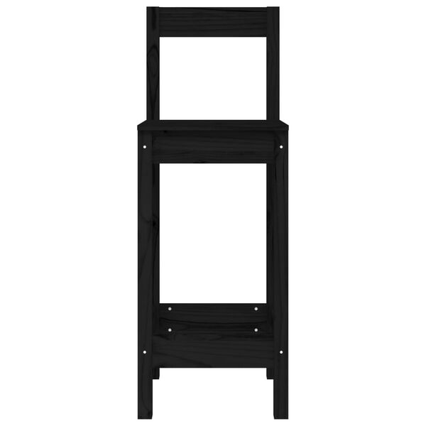vidaXL Καρέκλες Μπαρ 2 τεμ. Μαύρο 40x41,5x112 εκ. Μασίφ Ξύλο Πεύκου