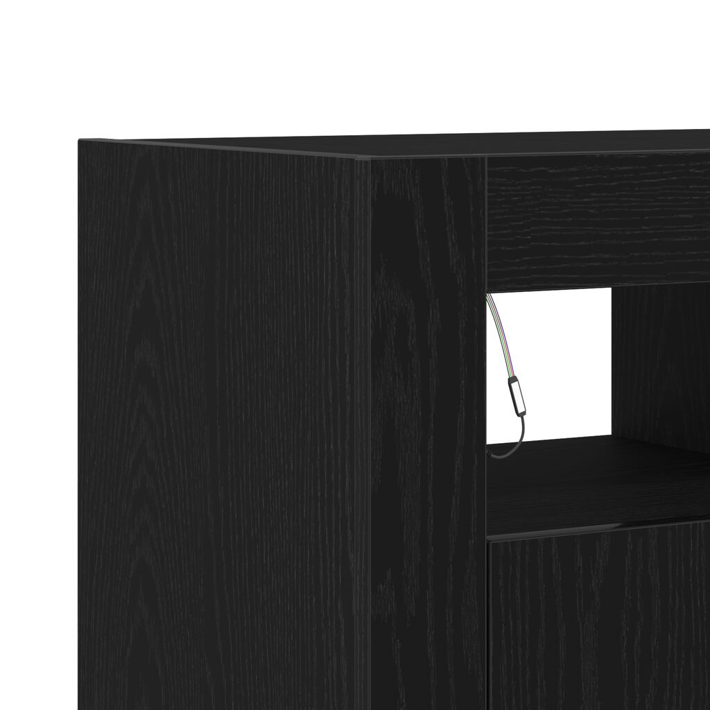 vidaXL Πλαϊνό γραφείο Μαύρο 80 x 35 x 75 cm Επεξεργασμένο ξύλο