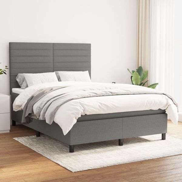 vidaXL &Kappa;&rho;&epsilon;&beta;ά&tau;&iota; Boxspring &mu;&epsilon; &Sigma;&tau;&rho;ώ&mu;&alpha; &Sigma;&kappa;&omicron;ύ&rho;&omicron; &Gamma;&kappa;&rho;&iota; 140x200 &epsilon;&kappa; &Upsilon;&phi;&alpha;&sigma;&mu;ά&tau;&iota;&nu;&omicron;