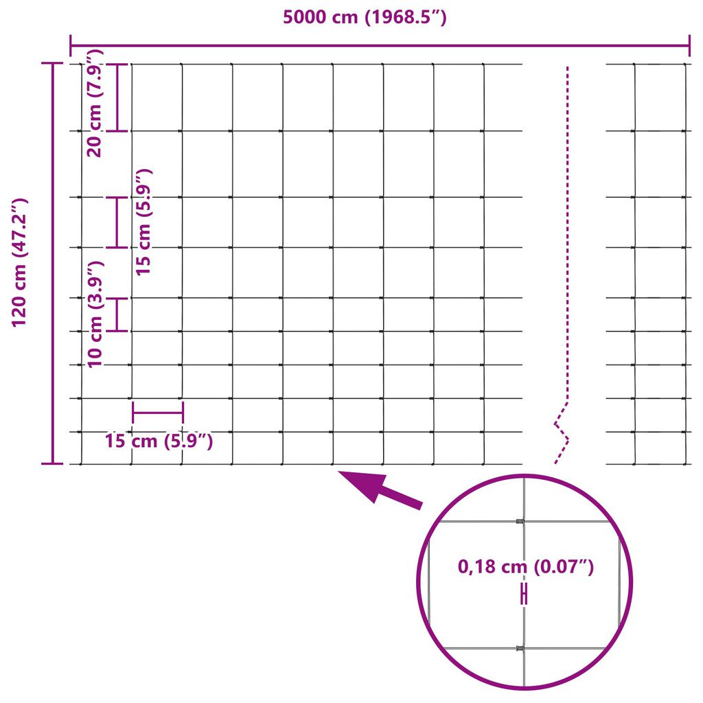 vidaXL Φράχτης Εδάφους 1.2x50 μ Γαλβανισμένο Ατσάλι