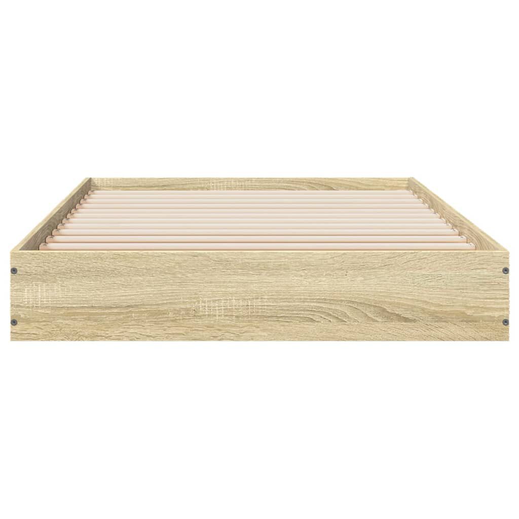 vidaXL Πλαίσιο Κρεβ. Χωρ. Στρώμα Sonoma Δρυς 90x200 εκ. Επεξ. Ξύλο
