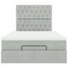 vidaXL Οθωμανικό κρεβάτι με στρώματα ανοιχτό γκρι 120x200cm Velvet