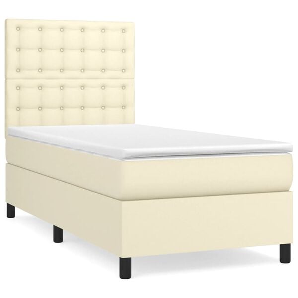vidaXL &Kappa;&rho;&epsilon;&beta;ά&tau;&iota; Boxspring &mu;&epsilon; &Sigma;&tau;&rho;ώ&mu;&alpha; &Kappa;&rho;&epsilon;&mu; 90x200 &epsilon;&kappa;. &alpha;&pi;ό &Sigma;&upsilon;&nu;&theta;&epsilon;&tau;&iota;&kappa;ό &Delta;έ&rho;&mu;&alpha;