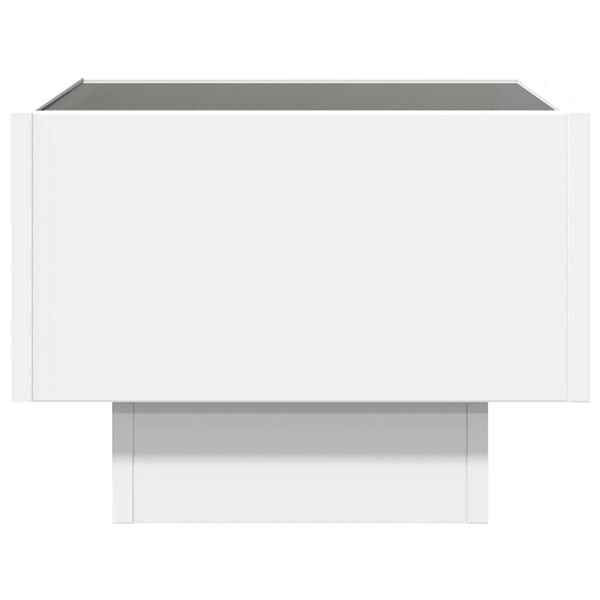 vidaXL Τραπέζι Βοηθητικό με LED Λευκό 40x40x30 εκ. Επεξεργασμένο Ξύλο