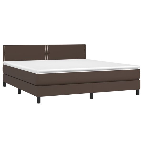 vidaXL &Kappa;&rho;&epsilon;&beta;ά&tau;&iota; Boxspring &mu;&epsilon; &Sigma;&tau;&rho;ώ&mu;&alpha; & LED &Kappa;&alpha;&phi;έ 160x200 &epsilon;&kappa;. &Sigma;&upsilon;&nu;&theta;. &Delta;έ&rho;&mu;&alpha;
