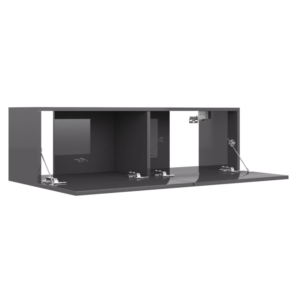 vidaXL Έπιπλο Τηλεόρασης Γυαλιστερό Γκρι 100x30x30 εκ. από Επεξ. Ξύλο