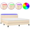 vidaXL &Kappa;&rho;&epsilon;&beta;ά&tau;&iota; Boxspring &mu;&epsilon; &Sigma;&tau;&rho;ώ&mu;&alpha; & LED &Kappa;&rho;&epsilon;&mu; 180x200 &epsilon;&kappa;. &Upsilon;&phi;&alpha;&sigma;&mu;ά&tau;&iota;&nu;&omicron;