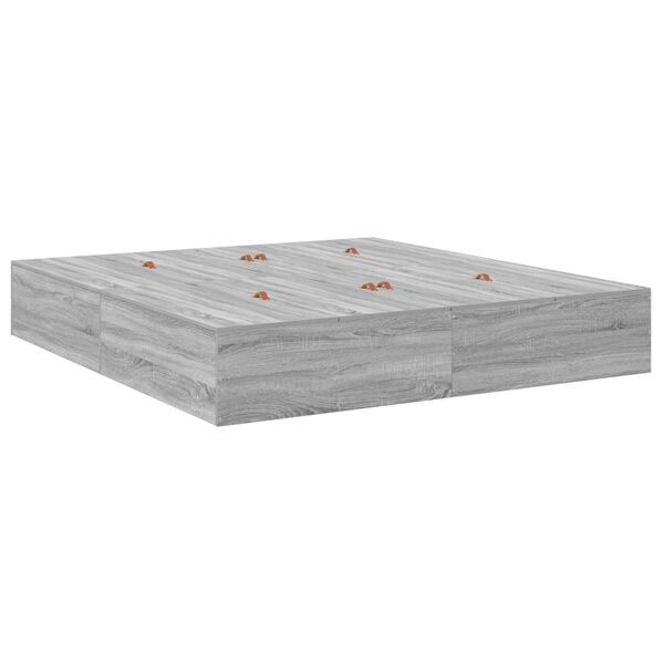 vidaXL Κρεβάτι αποθήκευσης γκρι Sonoma 180x200 εκ.