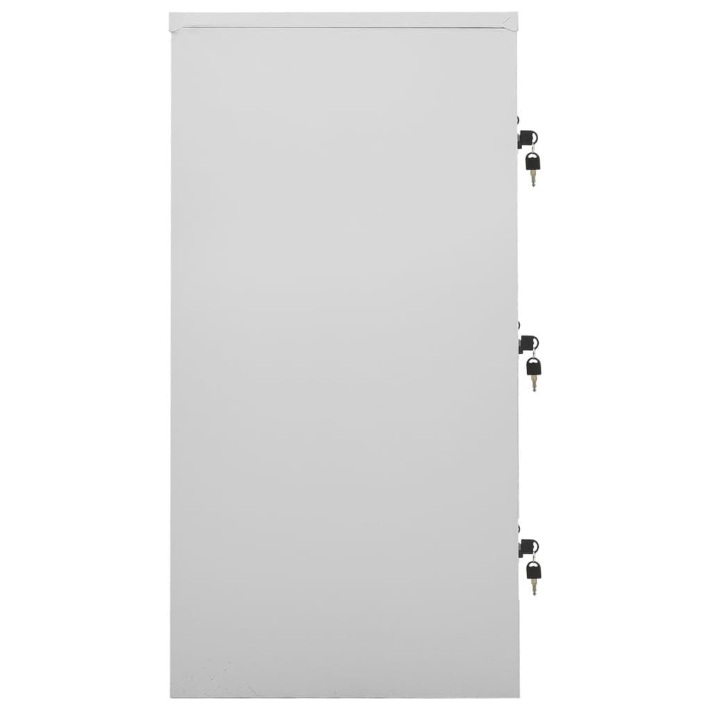 vidaXL Φοριαμοί 2 τεμ. Ανοιχτό Γκρι/Κόκκινο 90x45x92,5 εκ. Ατσάλινοι