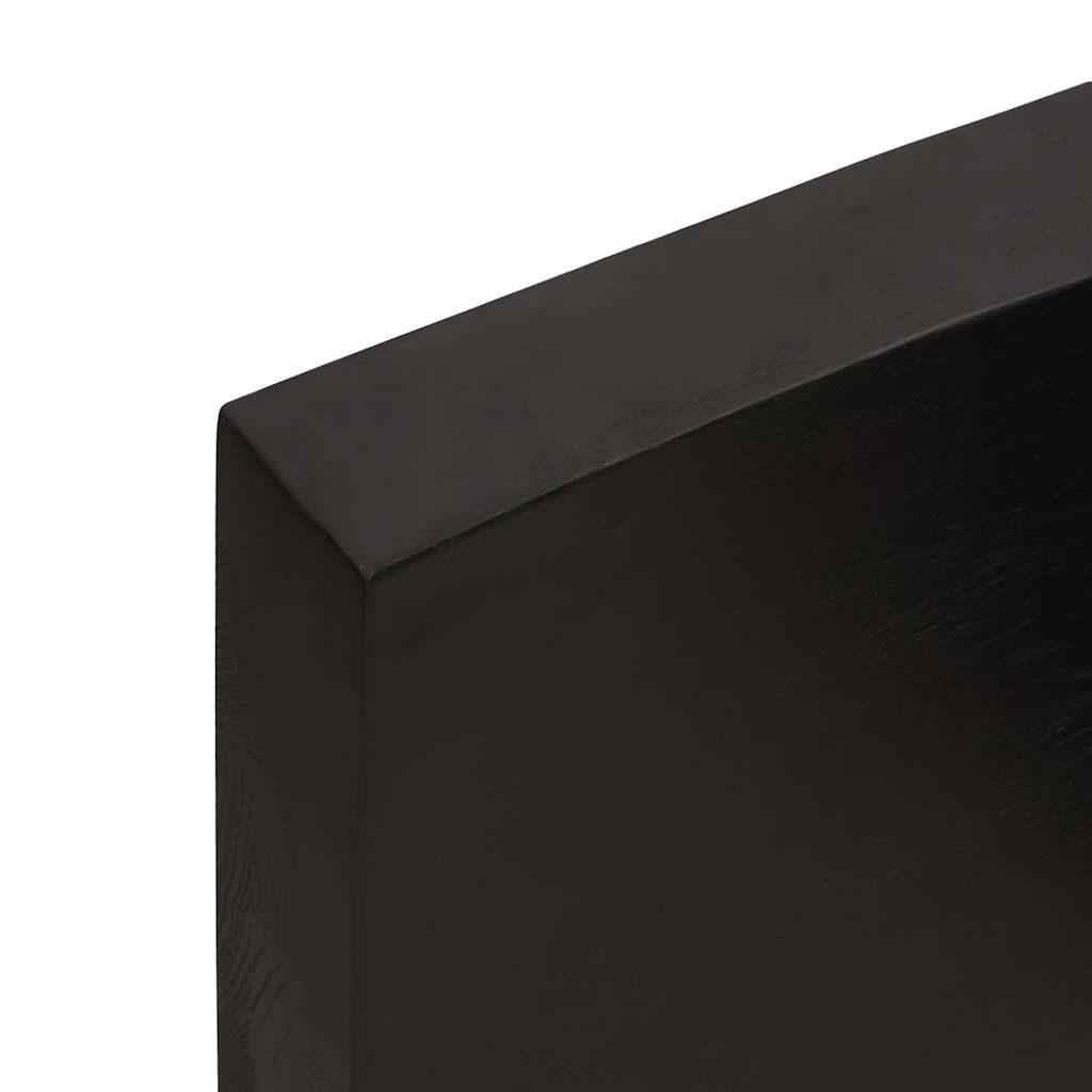 vidaXL Ράφι Τοίχου Σκούρο Καφέ 180x50x(2-6) εκ. Επεξ. Μασίφ Ξύλο Δρυός