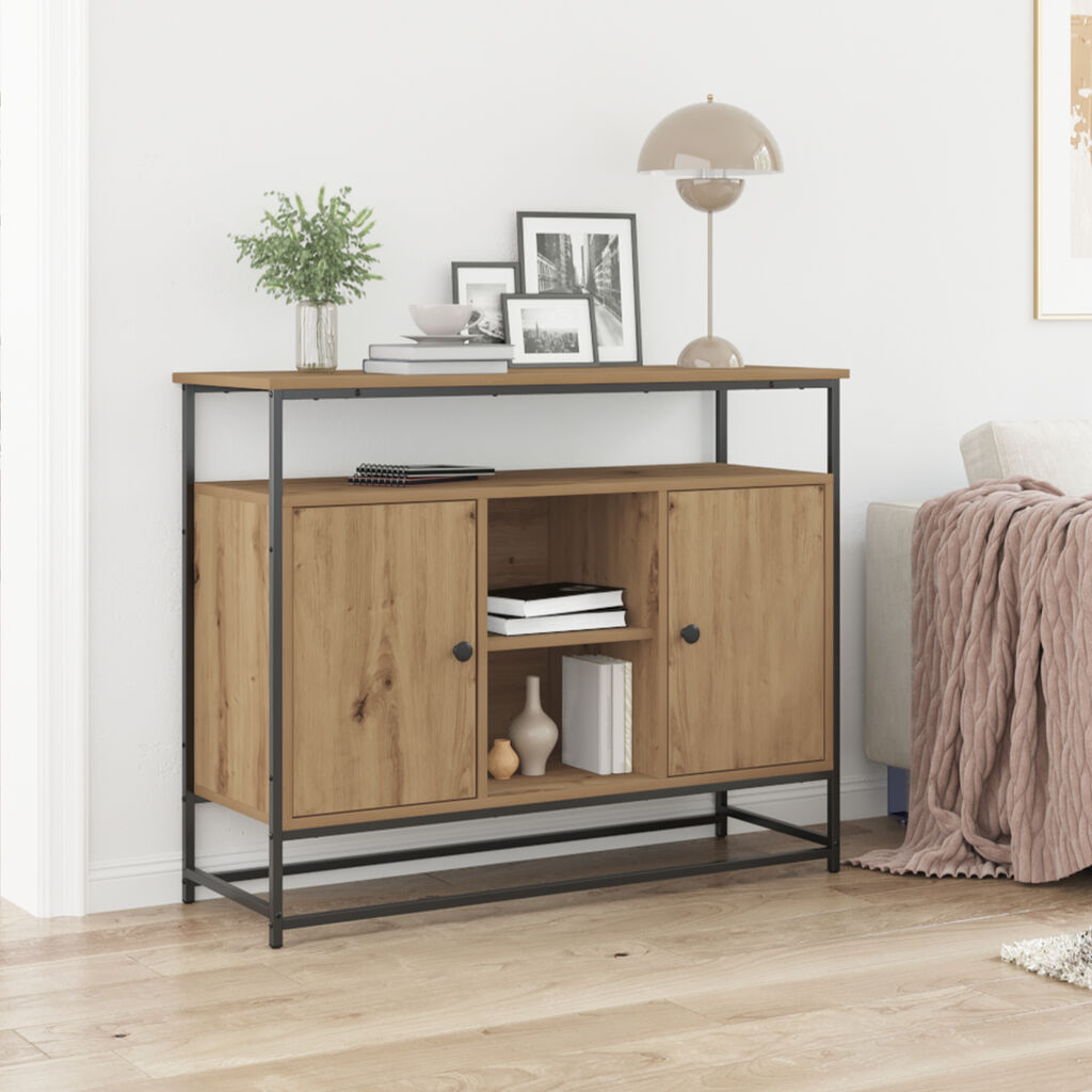 vidaXL Κονσόλα Artisan Oak 100x35x80 cm Κατασκευασμένο ξύλο και Ατσάλι