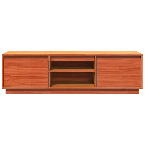 vidaXL Έπιπλο Τηλεόρασης Καφέ Μελί 140x35x40 εκ. από Μασίφ Ξύλο Πεύκου