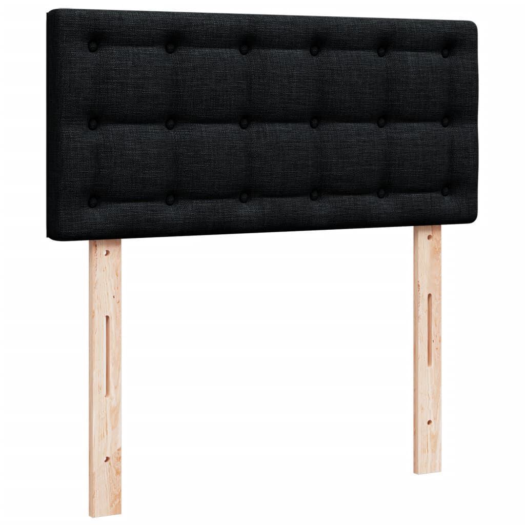 vidaXL Κρεβάτι Boxspring με Στρώμα Μαύρο 100 x 200 εκ. Υφασμάτινο