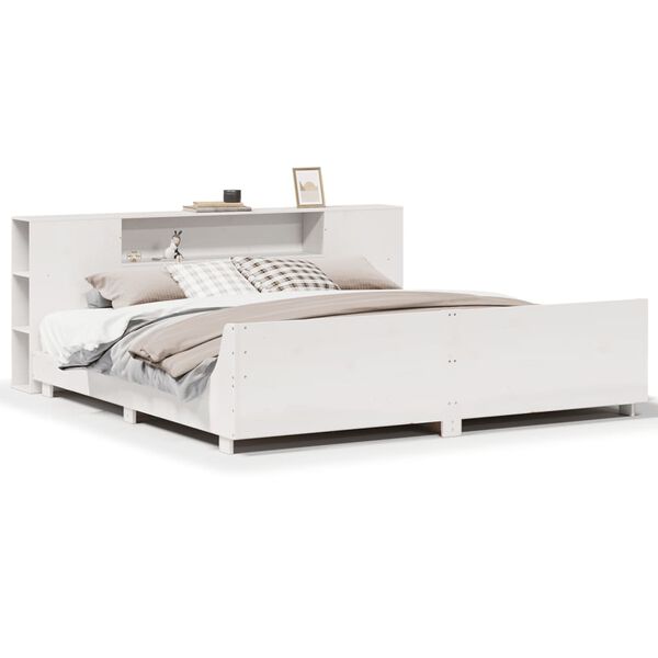 vidaXL Σκελετός Κρεβ. Χωρίς Στρώμα Λευκό 180x200 εκ Μασίφ Πεύκο