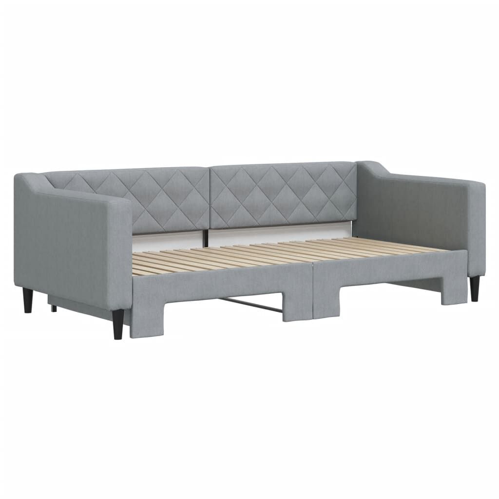 vidaXL Καναπές Κρεβάτι Συρόμενος Ανοιχτό Γκρι 90 x 190 εκ. Υφασμάτινος