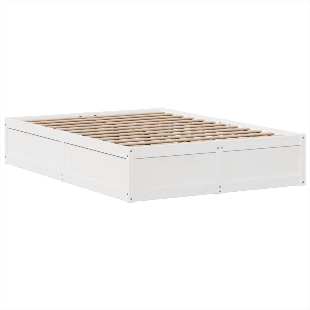 vidaXL Σκελετός Κρεβ. Χωρίς Στρώμα Λευκό 140x200 εκ Μασίφ Πεύκο