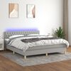 vidaXL &Kappa;&rho;&epsilon;&beta;ά&tau;&iota; Boxspring &mu;&epsilon; &Sigma;&tau;&rho;ώ&mu;&alpha; & LED &Alpha;&nu;.&Gamma;&kappa;&rho;&iota; 160x200 &epsilon;&kappa; &Upsilon;&phi;&alpha;&sigma;&mu;ά&tau;&iota;&nu;&omicron;