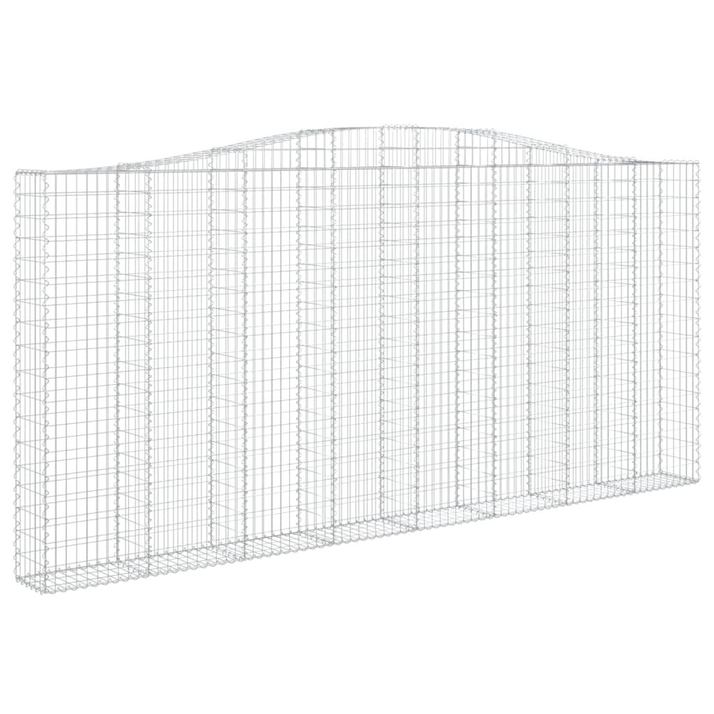 vidaXL Συρματοκιβώτια Τοξωτά 4 τεμ. 400x30x180/200 εκ. Γαλβαν. Ατσάλι