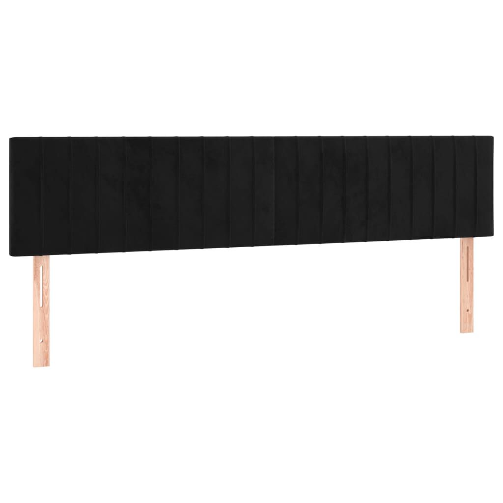 vidaXL Κεφαλάρι Κρεβατιού LED Μαύρο 180x5x78/88 εκ. Βελούδινο