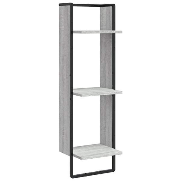 vidaXL Ραφιέρα Τοίχου με 3 Ράφια Γκρι Sonoma 30x25x100 Επεξεργ. Ξύλο