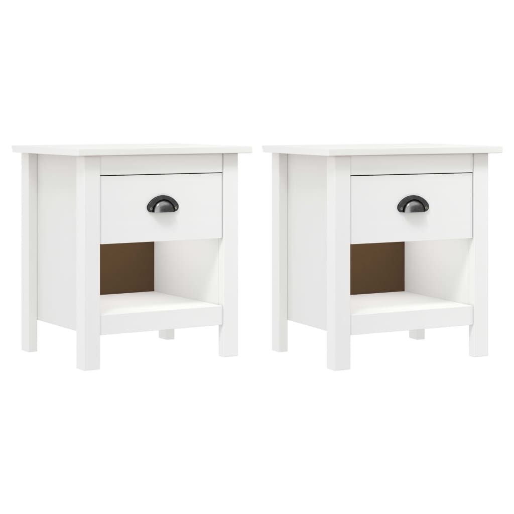 vidaXL Κομοδίνα Hill 2 Τεμ. 46 x 35 x 49,5 εκ. από Μασίφ Ξύλο Πεύκου