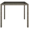 vidaXL Τραπέζι Κήπου για Φαγητό Γκρι 90 x 90 x 75 cm Πολυ ράταν