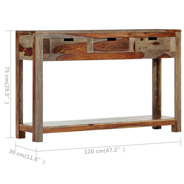 vidaXL Κονσόλα Τραπέζι με 3 Συρτάρια 120x30x75 εκ. Μασίφ Ξύλο Ακακίας