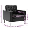 vidaXL Πολυθρόνα Μαύρη 75x70x75 εκ. από Συνθετικό Δέρμα