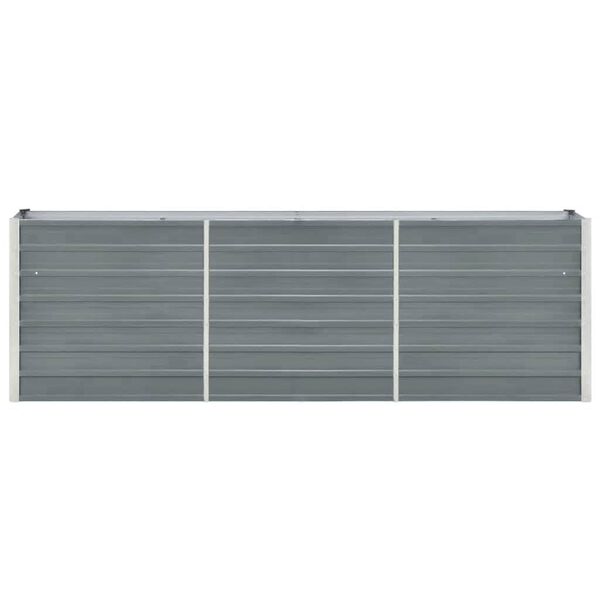 vidaXL Ζαρντινιέρα Υπερυψωμένη Γκρι 240x40x77 εκ. Γαλβανισμ. Χάλυβας