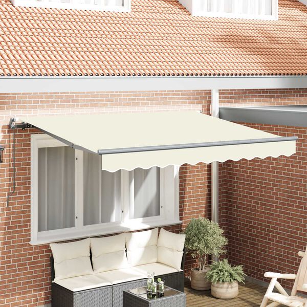 vidaXL Σκηνίτσα Αναδιπλούμενη Κρεμ 250 x 200 cm Πολυεστέρας, Αλουμίνιο