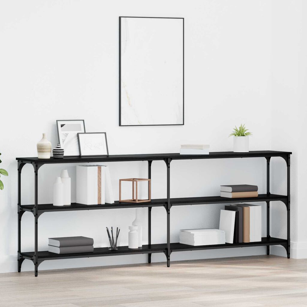 vidaXL Κονσόλα Μαύρη Δρυς 200x29x75 cm Επεξεργασμένο ξύλο