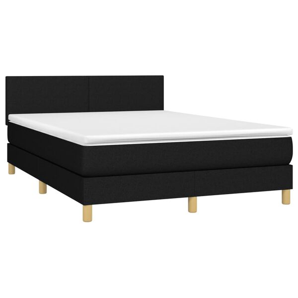 vidaXL &Kappa;&rho;&epsilon;&beta;ά&tau;&iota; Boxspring &mu;&epsilon; &Sigma;&tau;&rho;ώ&mu;&alpha; & LED &Mu;&alpha;ύ&rho;&omicron; 140x190 &epsilon;&kappa;. &Upsilon;&phi;&alpha;&sigma;&mu;ά&tau;&iota;&nu;&omicron;
