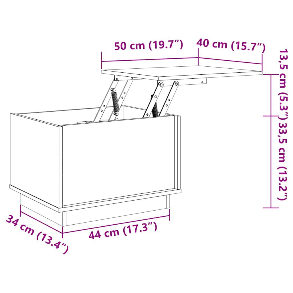 vidaXL Τραπεζάκι Σαλονιού Γκρι 40 x 50 x 35 εκ. από Μασίφ Ξύλο Πεύκου