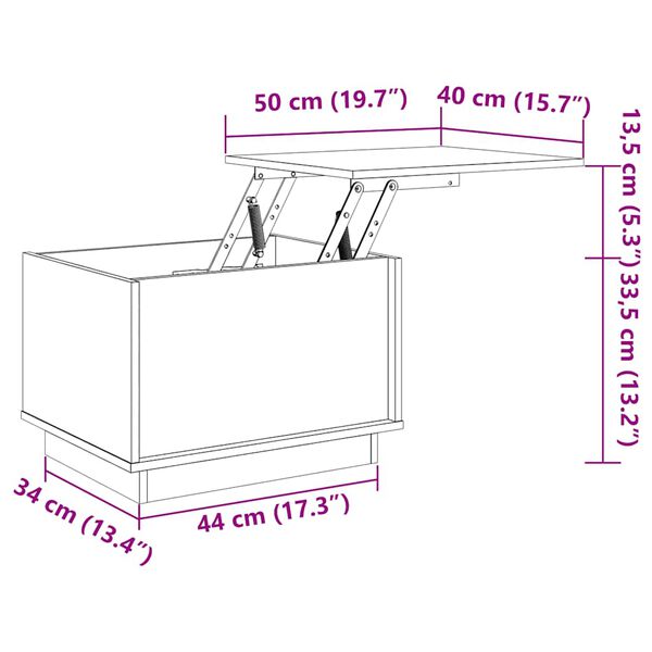 vidaXL Τραπεζάκι Σαλονιού Γκρι 40 x 50 x 35 εκ. από Μασίφ Ξύλο Πεύκου