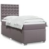 vidaXL Κρεβάτι Boxspring με Στρώμα Γκρι 100x200εκ. από Συνθετικό Δέρμα